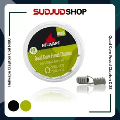 ลวดสำเร็จ Hellvape Clapton Coil (10pcs) NI80 Quad Core Fused Clapton 0.28Ω