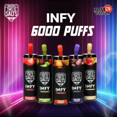 INFY 6000 Puff กลิ่นชัดแน่น สูบได้ต่อเนื่องไม่มีสะดุด
