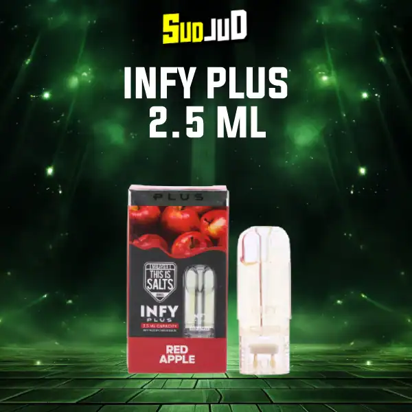 หัวพอต infy plus 2.5ml red apple แอปเปิ้ลแดง หวานกรอบ สดเหมือนกัดแอปเปิ้ล