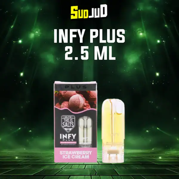 หัวพอต infy plus 2.5ml strawberry ice cream ไอติมสตรอว์เบอร์รี่ หวานมัน หอมละมุนแบบไอติม