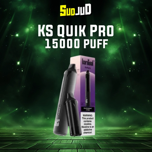 พอตใช้แล้วทิ้ง ks quik pro 15000 puffs Black Currant Lychee แบล็คเคอแรนท์ผสมลิ้นจี่ รสชาติเข้มข้น