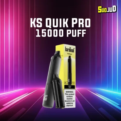 ks quik pro 15000 puffs Lemon Soda – มะนาวโซดา เปรี้ยวซ่าลงตัว มีกลิ่นมะนาวชัดเจน สดชื่นเหมือนดื่มน้ำอัดลมรสเลมอน
