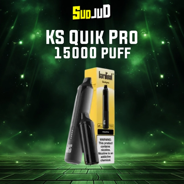 พอตใช้แล้วทิ้ง ks quik pro 15000 puffs Pineapple หวานหอมเหมือนสับปะรดสุกเต็มลูก