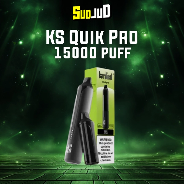 พอตใช้แล้วทิ้ง ks quik pro 15000 puffs Sour Apple กลิ่นแอปเปิ้ลเขียวเปรี้ยวสดชื่น