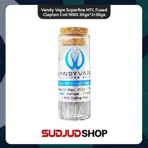 ลวดสำเร็จ Vandy Vape Superfine MTL Fused Clapton Coil Ni80 30ga*2+38ga ,10 ชิ้น/ขวด