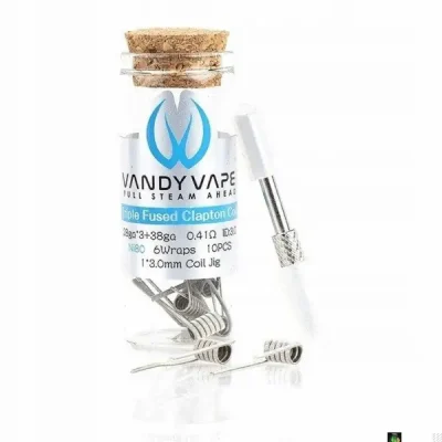 ลวดสำเร็จ Vandy Vape Triple Fused Claption Coil(28ga*3+38ga) Ni 80 10ชิ้น/ขวด