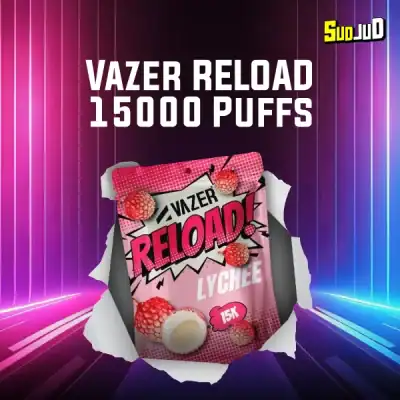 หัว vazer reload 15k lychee ลิ้นจี่หอมหวานสดชื่น มีความฉ่ำ ผลไม้ชัด ๆ เย็นนิด ๆ สูบง่าย
