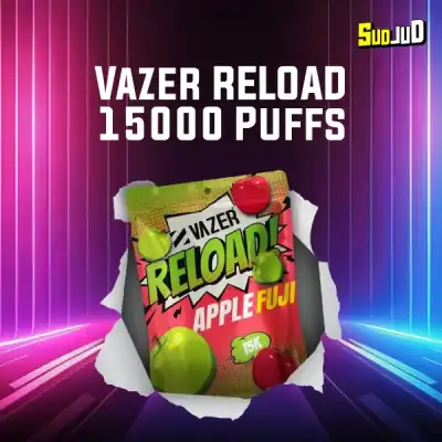 หัว vazer reload 15k apple fuji กลิ่นหวานอมเปรี้ยว สดชื่นแบบแอปเปิ้ลฟูจิแท้ ๆ ให้ความรู้สึกฉ่ำน้ำ สูบเพลิน