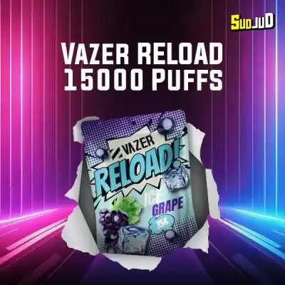 หัว vazer reload 15k ice grape องุ่นสายเย็นเต็ม ๆ กลิ่นหวานอมเปรี้ยว ควันหอมฉ่ำ เย็นชื่นใจ