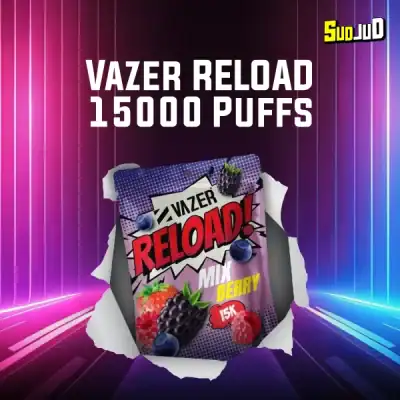 หัว vazer reload 15k mixberry รวมเบอร์รี่หลายชนิด หอมหวานอมเปรี้ยวลงตัว เย็นกำลังดี ไม่เลี่ยน