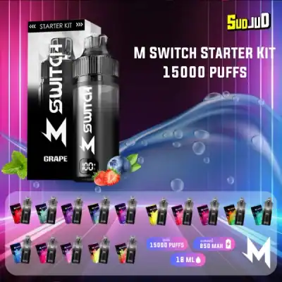 พอตใช้แล้วทิ้ง m switch starter kit 15000 puffs