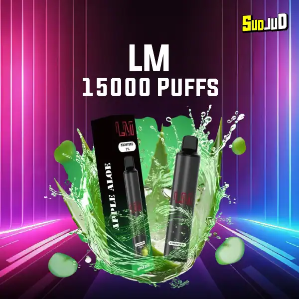lm 15000 puffs กลิ่น Apple Aloe แอปเปิ้ลผสานว่านหางจระเข้ หวานสดชื่น ไม่เลี่ยน