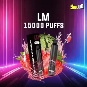 lm 15000 puffs กลิ่น Strawberry Watermelon สตรอว์เบอร์รีแตงโม หวานสดชื่น กลิ่นผลไม้พอดี